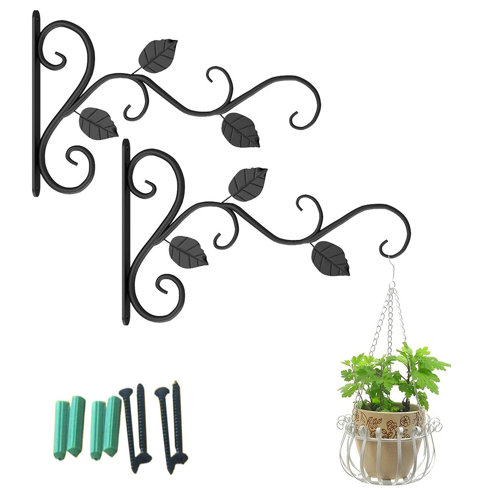 hanging plant support Wrought Iron Bracket Plant Pot Holder Wall Mounted Hanging Flowerpot S – Gardening Plants And Flowers