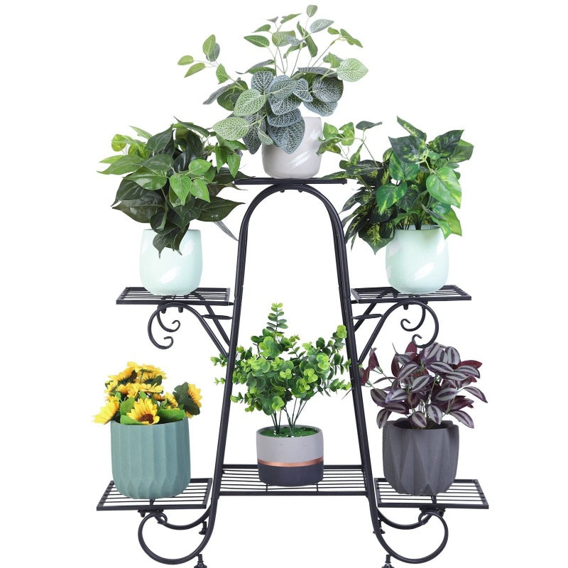 6 pot plant stand 6 Tier Flower Pot Stand Wrought Iron Plant Holder Metal Rack Display – Gardening Plants And Flowers