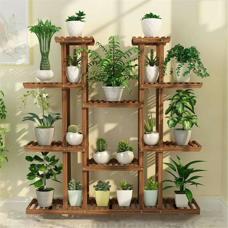 wood plant stand - Gardening Plants And Flowers
