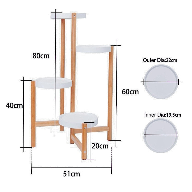 4 pot bamboo plant shelf - Gardening Plants And Flowers