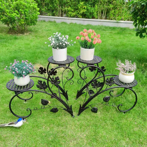 4-pot iron plant stand  - Gardening Plants And Flowers