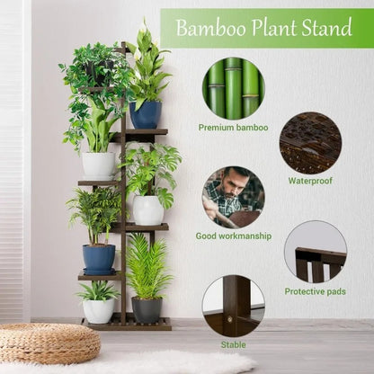 6-tier wood plant stand -  Gardening Plants And Flowers