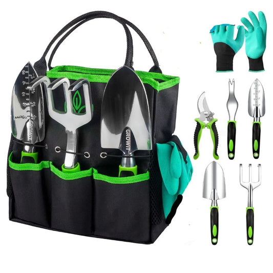 8 PCS Heavy Duty Gardening Tool Set Shovel Hand Rake Fork Transplanting Digging Tools