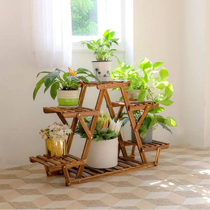 wooden indoor plant pot 6 Tier Wooden Plant Stand Indoor Flower Pot Display Rack – Gardening Plants And Flowers