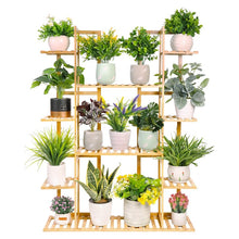 Load image into Gallery viewer, 9 tier bamboo plant stand - Gardening Plants And Flowers